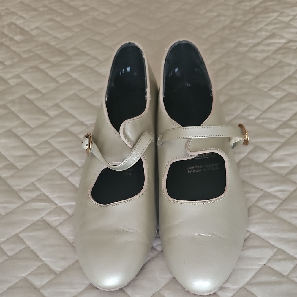 TicTacToes Elegant Light Gold Womens Mary Jane Dance Shoes